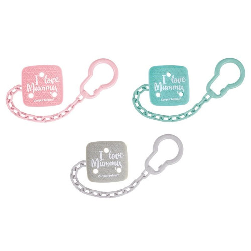 Canpol Babies Pacifier Clip with Chain I Love Mummy 2/434