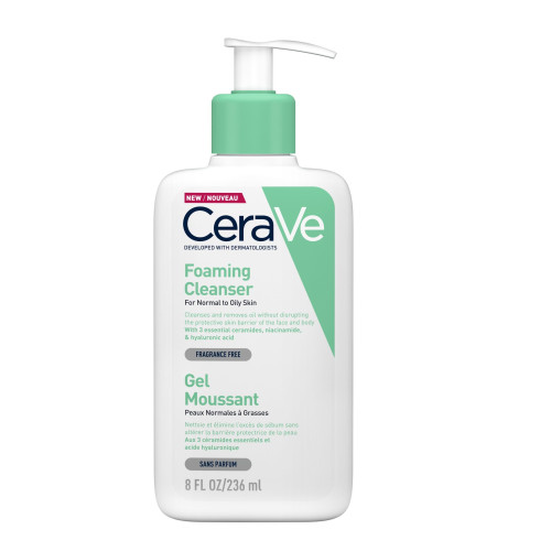 Cerave Cleansing Foam Gel for Face and Body for Oily Skin 7.98 fl oz (236 ml)