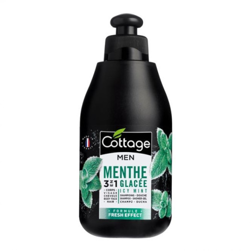 Cottage Men 3-in-1 Shower Gel for Men for Face Hair and Body with Mint Fragrance 8.45 fl oz (250 ml)
