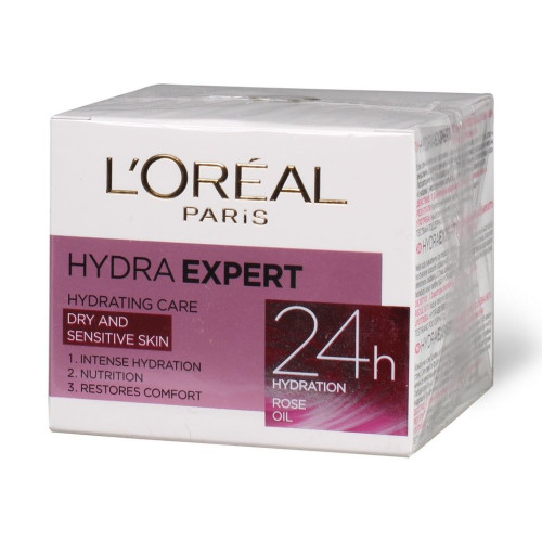 L'oreal Hydra Expert Moisturizing Day Cream for Dry and Sensitive Skin 1.69 fl oz (50 ml)