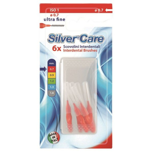 Silver Care Ultra Fine Interdental Toothbrushes 0.03" (0.7 mm) Ultra Fine 6 pcs