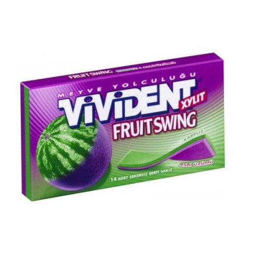 Vivident Watermelon Flavor Chewing Gum 14 Strips
