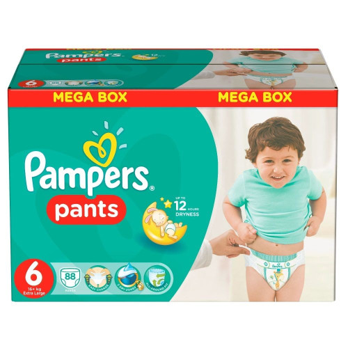 Pampers Pants 6 XL Extra Large Diapers for Babies and Children 35.3+ lb (16+ kg) 88 pcs