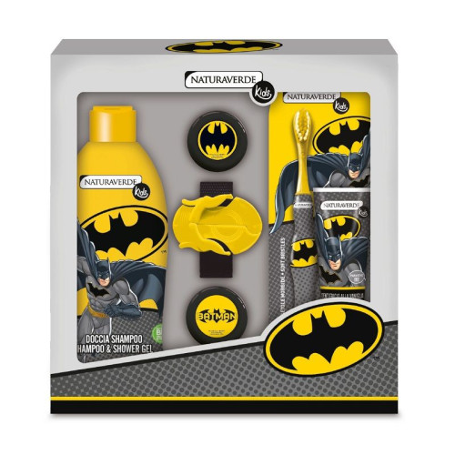 Batman Promo Set for Boys 2-in-1 Hair and Body Shampoo Toothbrush and Toothpaste and Magic Bracelet