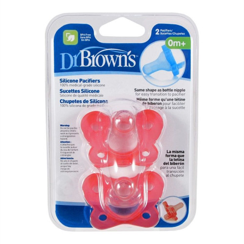 Dr. Brown's Silicone Pacifier for Children from 0 to 6 Months 2 pcs