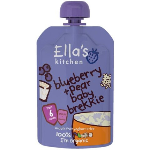 Ellas Kitchen Organic Baby Puree with Blueberry and Pear Milk Breakfast 4.23 oz (120 g)