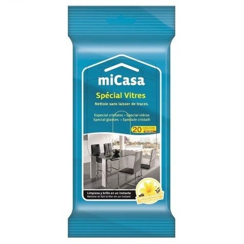 Micasa Wet Wipes for Cleaning Mirrors Glass Showcases and Windows 20 pcs
