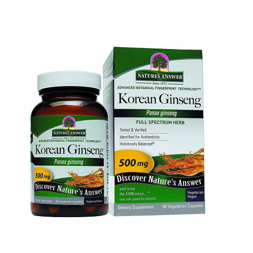 Nature's Answer Korean Ginseng for High Immunity 500 mg 50 Capsules