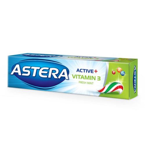 Astera Active+ Vitamin 3 Toothpaste for Healthy and Fresh Teeth 3.38 fl oz (100 ml)