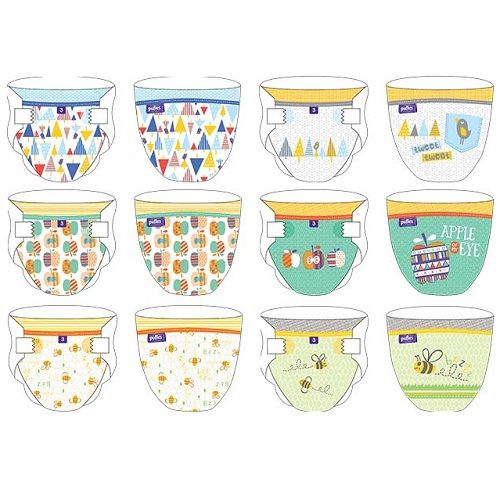 Pufies Art Dry Artistic Diapers 3 Midi M for Babies and Children 8.8-19.8 lb (4-9 kg) 108 pcs